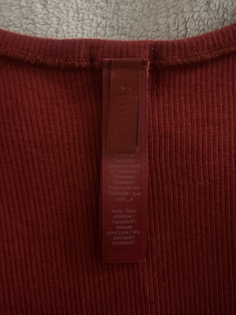 SKIMS Ribbed Scoop Tank Top - Deep Brick Red - Picture 2 of 2